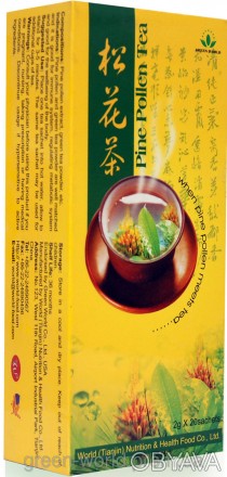 В упаковке 20 пакетиков по 2 гр.
В состав чая входит пыльца цветков сосны Массон. . фото 1