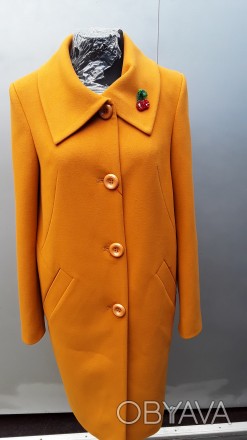 Стильное пальто женское весна  прямого кроя к низу слегка заужено  ткань кашемир. . фото 1
