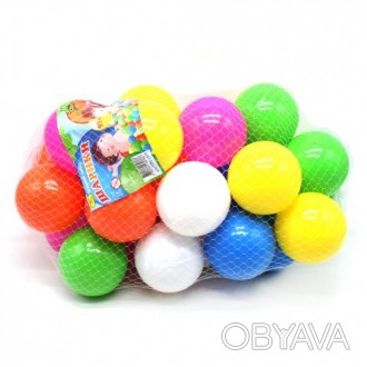 30 ярких пластиковых разноцветных шариков для сухого бассейна. Диаметр шарика: 9. . фото 1