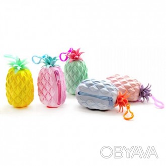 Уценка. (небольшая деформация) Резиновый кошелечек-ключница в форме ананаса, с о. . фото 1