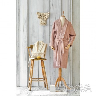 Набор халат с полотенцем Karaca Home - Valeria Rose-Gold 2020-2 розовый-золотой
. . фото 1