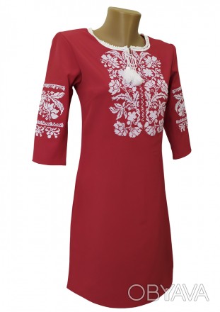 Красное вышитое женское платье на каждый день
Платье выполнено из замечательной . . фото 1