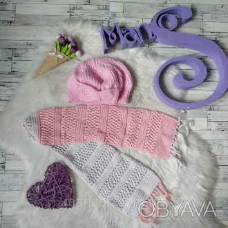 Набор шапка берет и шарф для девочки розовый
Состояние: б/у, в хорошем состоянии. . фото 1