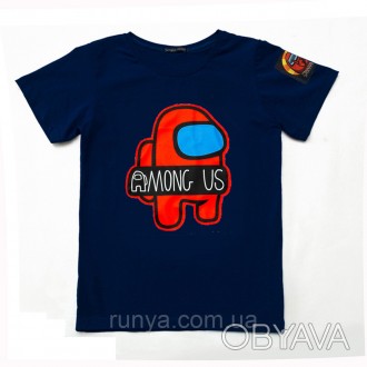 Детская футболка для мальчика Among Us. Оригинальная летняя футболка для мальчик. . фото 1