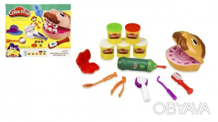 Забавный игровой набор для лепки "Стоматолог" не только увлечёт ребёнка в мир тв. . фото 1