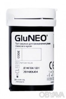 
Тест-полоски для определения глюкозы в крови GluNEO® используются вместе с глюк. . фото 1