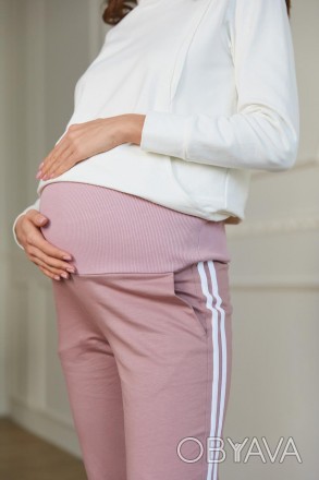 Спортивные штаны c лампасами для беременных (деми) - отлично подойдут Вам в пери. . фото 1