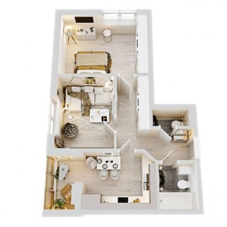 Полноценная 2-х комнатная квартира площадью 56,1 м.кв. 
10-й этаж из 16
Дом по. . фото 7