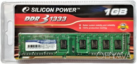 Оперативная память для компьютера DDR3 1GB 1333 MHz PC3-10600 CL9 Silicon Power . . фото 1