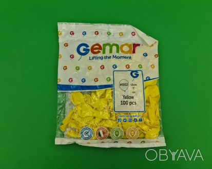 Воздушные шарики пастель желтый 5" (13 см) 100 шт Gemar (1 пач) Производитель: С. . фото 1