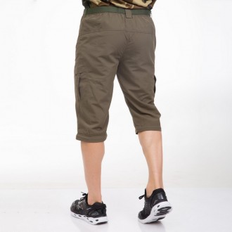 Тип: брюки-шорты полевые; Материал: хлопок, полиэстер;Цвет: оливковый;Размер: L,. . фото 4
