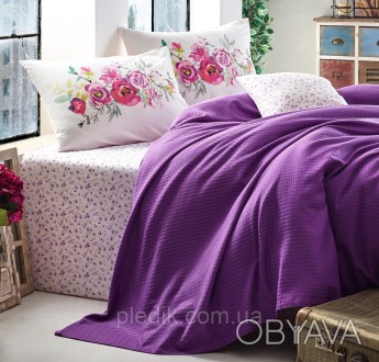 Летнее постельное белье с вафельной простыней Viola
	
	
	Призводитель
	Cotton bo. . фото 1