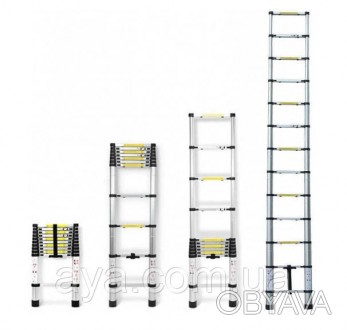 Приставная телескопическая лестница лестница - практичный и функциональный инстр. . фото 1