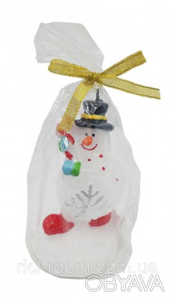 Свеча декоративная Снеговик с глиттером от Christmas gifts.
Размер Ø 7 х 14 см.
. . фото 1