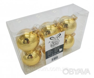 Набор новогодних стеклянных шаров от нидерландского бренда Xmas baubles.
6 шарик. . фото 1