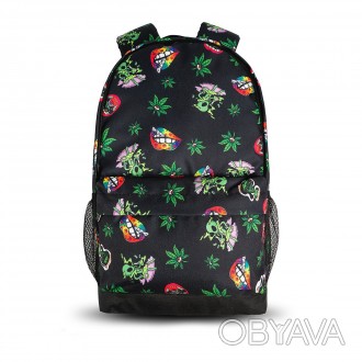 КОД: P034
Классный рюкзак с принтом Пришельцы Конопля. Для путешествий, трениров. . фото 1