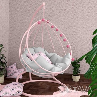Металлическое розовое подвесное кресло от производителя для вашего интерьера у н. . фото 1