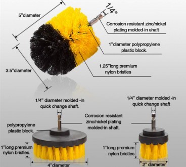 Набор нейлоновых щеток средней жесткости можно закрепить практически на любой ин. . фото 4