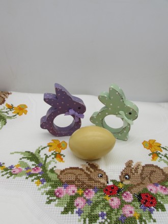 Весенние ,праздничные подставки для пасхальных яиц и салфеток,в форме кроликов и. . фото 6