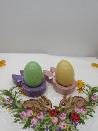Весенние ,праздничные подставки для пасхальных яиц и салфеток,в форме кроликов и. . фото 8