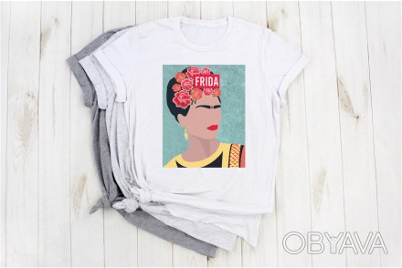 Футболка с печатью для мужчин Frida colors
- К заказу доступны белые мужские фут. . фото 1