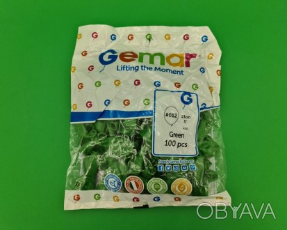 Повітряні кульки пастель зелений 5" (13 см) 100 шт Gemar (1 пач.) Тип: Воздушный. . фото 1