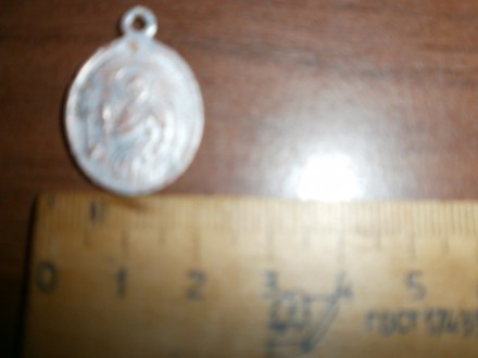 Католический медальйон 18-19века.Материал -медь с посеребрением.Состояние на фот. . фото 2