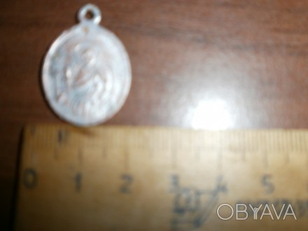 Католический медальйон 18-19века.Материал -медь с посеребрением.Состояние на фот. . фото 1