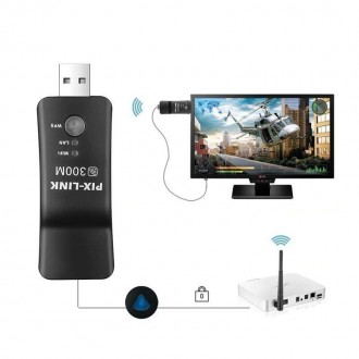 USB LAN WiFi репитер PIXLINK LV-UE01 300M, универсальный заменитель USB WiFi ада. . фото 2