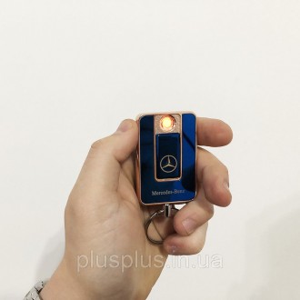 Электронная спиральная USB-зажигалка-брелок Lighter 811 с логотипом Mercedes – э. . фото 3