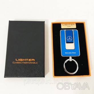 Электронная спиральная USB-зажигалка-брелок Lighter 811 с логотипом Mercedes – э. . фото 1