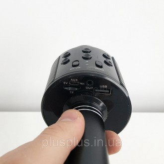 Беспроводной микрофон караоке bluetooth WS858 Karaoke Black 
Беспроводной караок. . фото 8