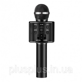 Беспроводной микрофон караоке bluetooth WS858 Karaoke Black 
Беспроводной караок. . фото 2