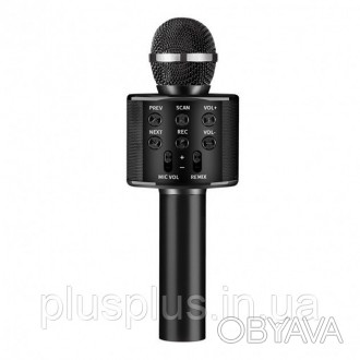 Беспроводной микрофон караоке bluetooth WS858 Karaoke Black 
Беспроводной караок. . фото 1