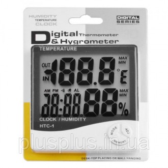 Качественный цифровой гигрометр, термометр, часы будильник для измерения уровня . . фото 4