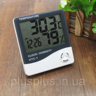 Качественный цифровой гигрометр, термометр, часы будильник для измерения уровня . . фото 5