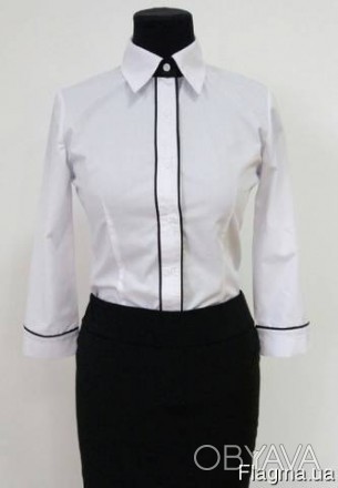 Рубашка женская для официанта 
Ткань рубашечная 105г/м2
Состав 65%ПЕ 35%ХБ
Силуэ. . фото 1