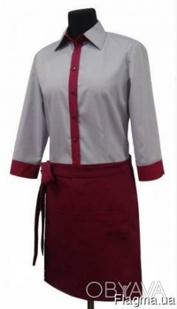 Форма для официанта цветная состоит блузки и фартука.
Блузка женская приталенная. . фото 1