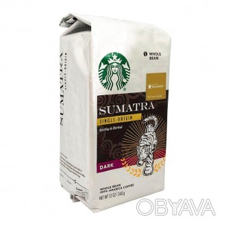 Кофе в зернах Starbucks Sumatra Dark Sumatra dark roast обладает насыщенным вкус. . фото 1