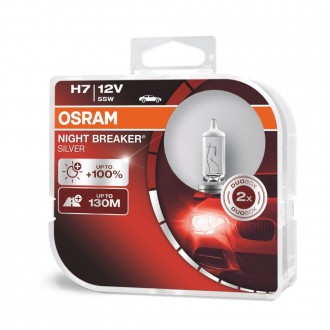 Комплект галогенных ламп Osram Night Breaker Silver 64210 NBS-01B +100% (H7). Черкассы. фото 1 Комплект галогенных ламп Osram Night Breaker Silver 64210 NBS-01B +100% (H7). Черкассы. фото 1