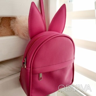 Сумка рюкзак трансформер Ушки как у зайки (розовый)Стильный мини-рюкзак с ушками. . фото 1