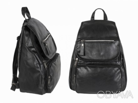 Рюкзак женский Light Черный - имеет простой и сдержанный дизайн. Рюкзак может вм. . фото 1