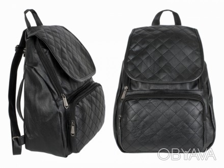 Рюкзак женский Compact Черный - имеет красивый стеганый внешний вид. Рюкзак може. . фото 1