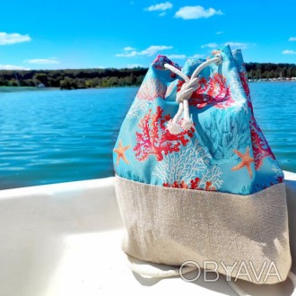 Рюкзак женский тканевый Морские кораллыСтильный и оригинальный летний рюкзак для. . фото 1