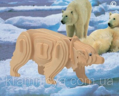 Деревянные 3D пазлы Полярный медведь (М023)
 
Для того, чтобы собрать деревянную. . фото 2