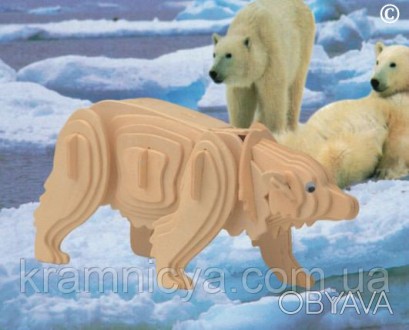 Деревянные 3D пазлы Полярный медведь (М023)
 
Для того, чтобы собрать деревянную. . фото 1