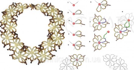 Плетение из бисера Комильфо Ожерелье+кольцо 'Ромашки' (Ка-01-01)
 
Набор. . фото 8