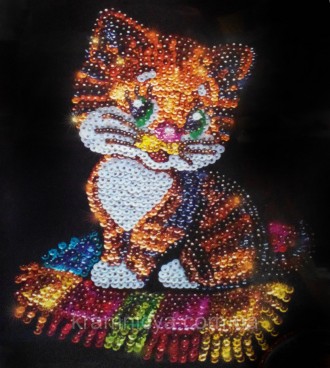 Мозаика из пайеток (блестками) "Котёнок", Пм-01-13
В наборах для творчества "Моз. . фото 2