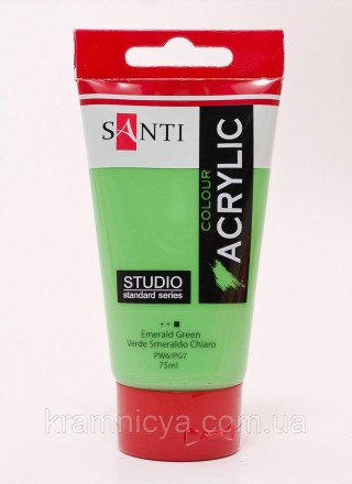 Santi Studio Акрил 75мл Изумрудно-зеленый светлый
 
Краски изготовлены на основе. . фото 2