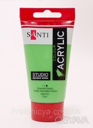 Santi Studio Акрил 75мл Изумрудно-зеленый светлый
 
Краски изготовлены на основе. . фото 1